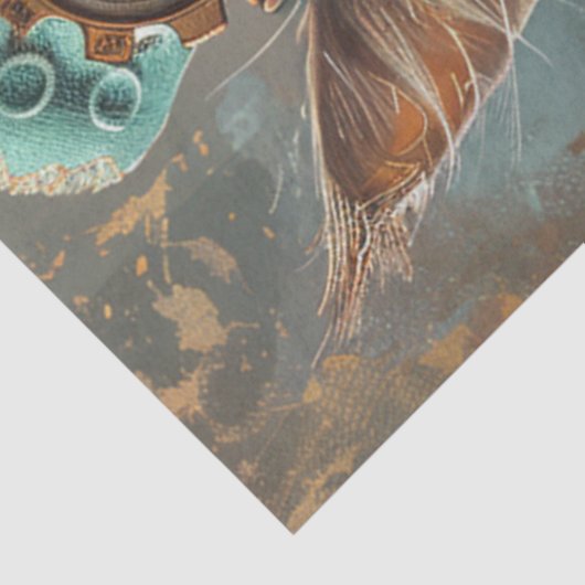 Decoupage Steampunk Victoriaans thema Cat Tissuepapier (Detail)