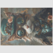 Decoupage Steampunk Victoriaans thema Cat Tissuepapier (Voorkant)