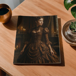 Decoupage Steampunk Victoriaanse dame in bruin Tissuepapier