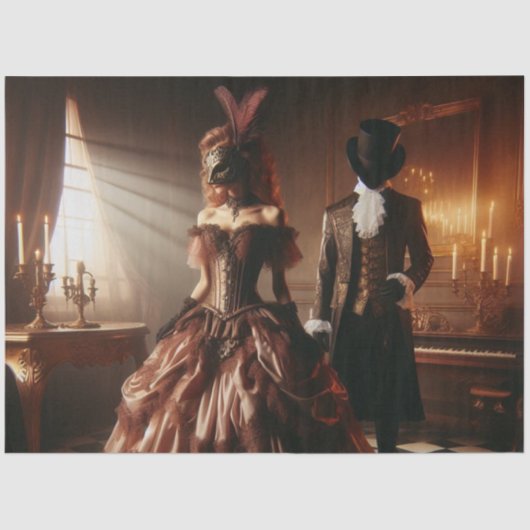 Decoupage Steampunk Victorian Fantasy Masquerade  Tissuepapier (Voorkant)