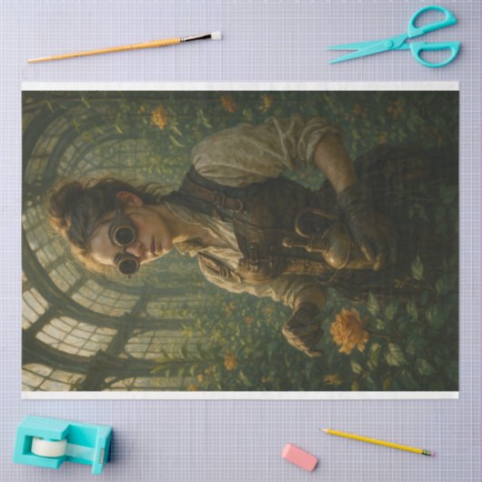 Decoupage Steampunk Victorian Gardener Art Tissuepapier (Craft)