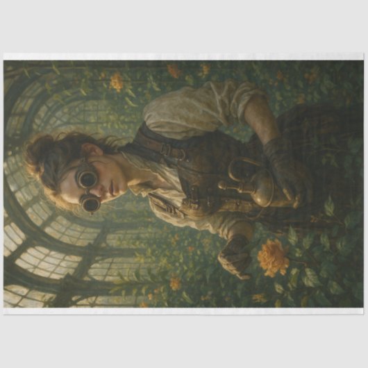 Decoupage Steampunk Victorian Gardener Art Tissuepapier (Voorkant)