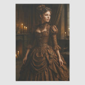 Decoupage Steampunk Victorian Lady in Brown Tissuepapier