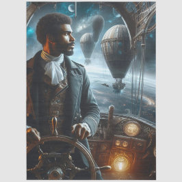 Decoupage Steampunk Victorian Space Air Captain Tissuepapier