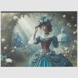 Decoupage Steampunk Vintage Victorian Garden Lady Tissuepapier