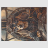 Decoupage Steampunk Vliegende Dachshund Tissuepapier (Voorkant)