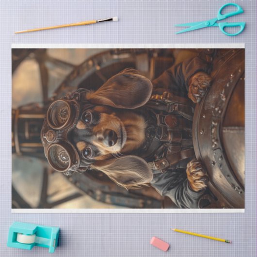 Decoupage Steampunk Vliegende Teckel Tissuepapier (Craft)