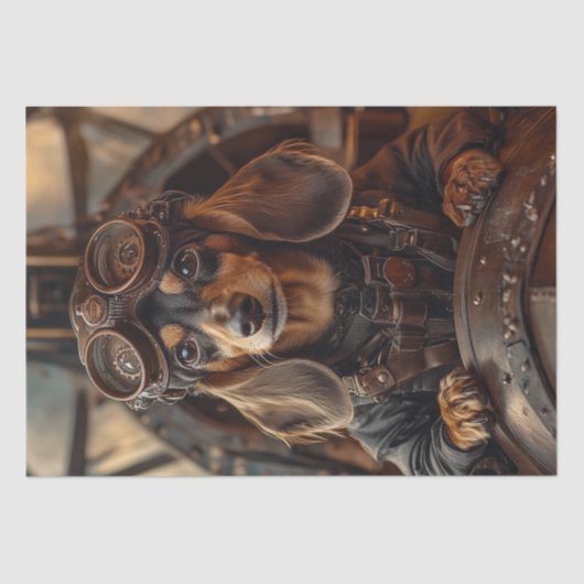 Decoupage Steampunk Vliegende Teckel Tissuepapier (Voorkant)