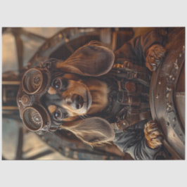 Decoupage Steampunk Vliegende Teckel Tissuepapier