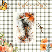 Decoupage Stiletto Whimsy Herfst Feline Flair Tissuepapier