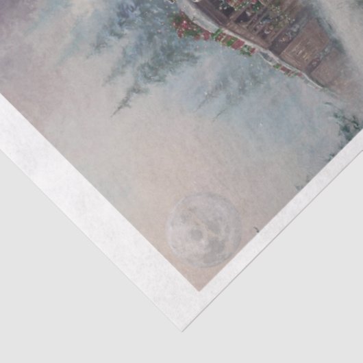 Decoupage Stoommachine Kersttrein Collage Tissuepapier (Detail)