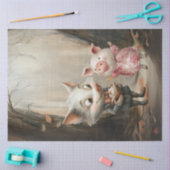 Decoupage Story Book Illustration Wolf & Pig Bosse Tissuepapier (Craft)