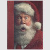 Decoupage Stout of Braaf Kerstman gluurt Tissuepapier (Voorkant)