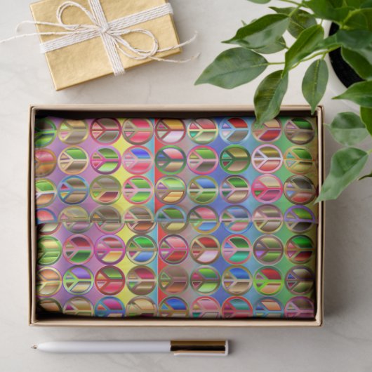 Decoupage Stropdas-Dye-vredespatroon Hippie Tissuepapier (Geschenk)