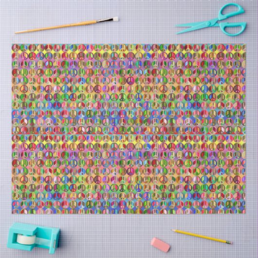 Decoupage Stropdas-Dye-vredespatroon Hippie Tissuepapier (Craft)