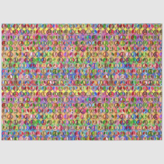 Decoupage Stropdas-Dye-vredespatroon Hippie Tissuepapier (Voorkant)