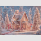 Découpage Suiker Winter Peperkoekhuis Tissuepapier (Voorkant)