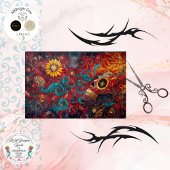 Decoupage Sunflower Gothic Skull Cosmic Art Tissuepapier