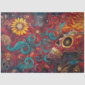 Decoupage Sunflower Gothic Skull Cosmic Art  Tissuepapier (Voorkant)