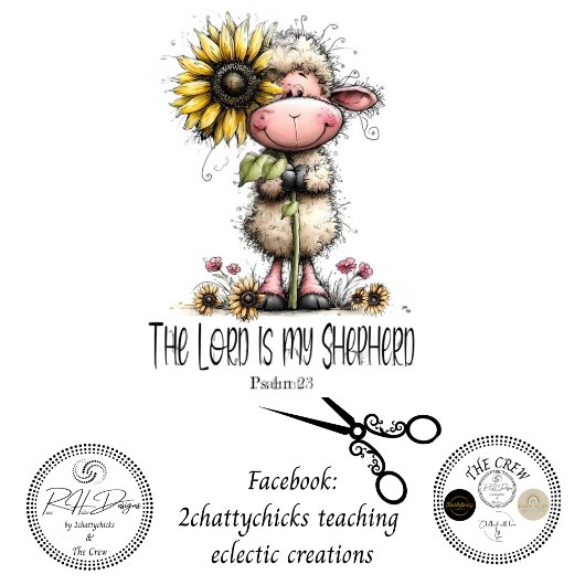 Decoupage Sunflower Sheep Lord is my Shepard Tissuepapier