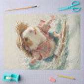 Decoupage Surging Guinea Pig Hawaiian Style Tissuepapier (Craft)