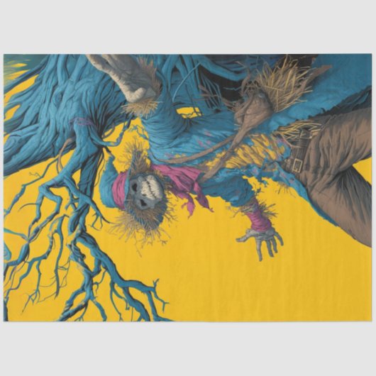 Decoupage Surreal Scarecrow Skull Face Tissuepapier (Voorkant)