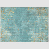 Decoupage Teal Gold Textured Faux Background  Tissuepapier (Voorkant)