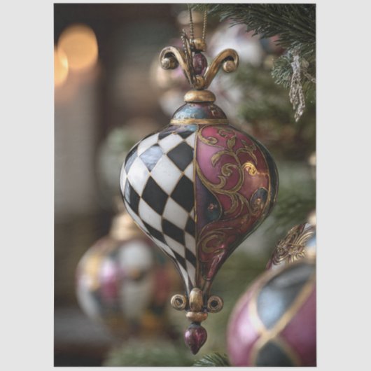 Decoupage  Teardrop kerstversiering Tissuepapier (Voorkant)