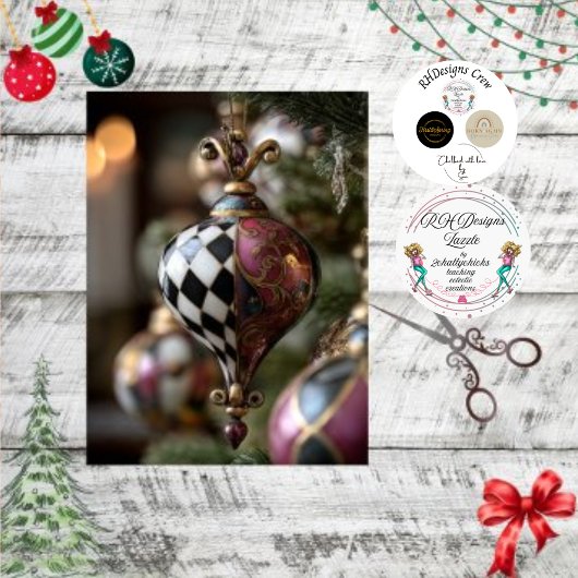 Decoupage  Teardrop kerstversiering Tissuepapier