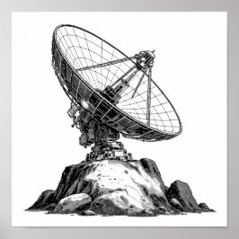 Decoupage Template: 1960s Asteroid Antenna  Poster