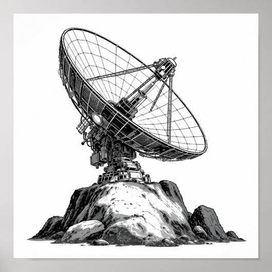 Decoupage Template: 1960s Asteroid Antenna  Poster (Voorkant)