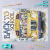 Decoupage Terug naar schoolbus met Kinder Tissuepapier (Craft)