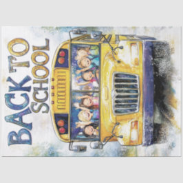 Decoupage Terug naar schoolbus met Kinder Tissuepapier