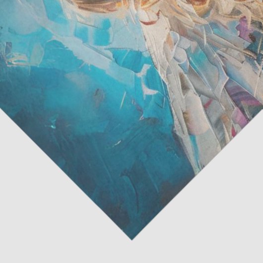 Decoupage Textured Oil Based Angel Painting Tissuepapier (Detail)