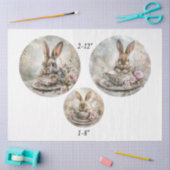 Decoupage Theekop Konijn 12" & 8" Rondjes Tissuepapier (Craft)