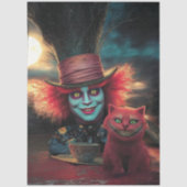 Decoupage Theetafel Karakter Grinnende Kat Tissuepapier (Voorkant)