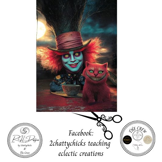 Decoupage Theetafel Karakter Grinnende Kat Tissuepapier