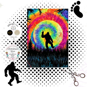 Decoupage Tie Dye Bigfoot & Maan Silhouet Tissuepapier