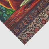 Decoupage Tijdwaarnemer Grinnende Kat Thee Partij Tissuepapier (Detail)