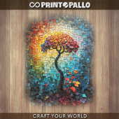 Decoupage - Tiled ceramic dreamlike tree -  Inpakpapier Vel