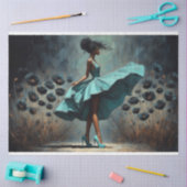 Decoupage Tissue Paper Aqua Blue Poppies Vrouw Tissuepapier (Craft)