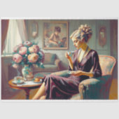 Decoupage Tissue Paper Art Deco Lady Tissuepapier (Voorkant)