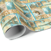 Decoupage Tissue Paper Blue Paris Wrapping Paper Cadeaupapier (Rol Hoek)