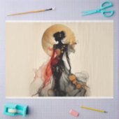 Decoupage Tissue Paper Lady figuur Rood Zwart Goud Tissuepapier (Craft)