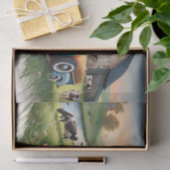  decoupage tissue paper met oude truck, decouupage tissuepapier (Geschenk)