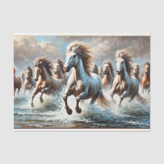  decoupage tissue paper met wilde paarden tissuepapier (Voorkant)
