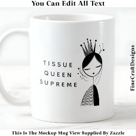 Decoupage Tissue Paper Queen 032 Nieuwigheidspapie Koffiemok