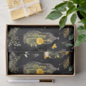 Decoupage Tissue Paper Terrarium Cloches op zwart Tissuepapier (Geschenk)