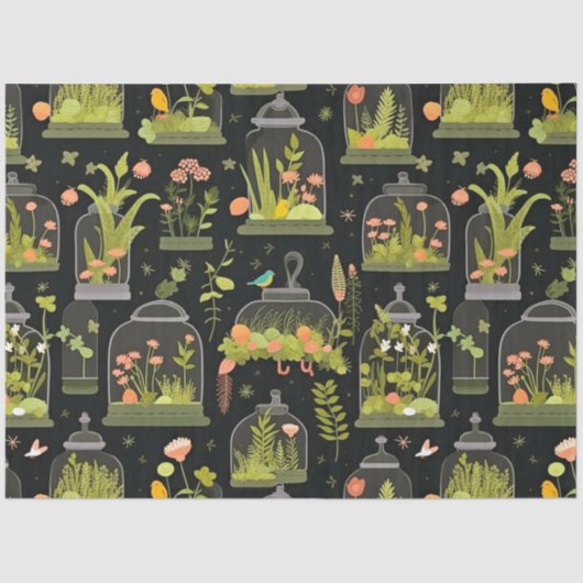 Decoupage Tissue Paper Terrariums Cloches Bell Jar Tissuepapier (Voorkant)