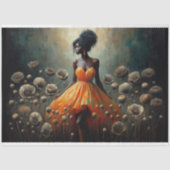 Decoupage Tissue Papier Fluro Sinaasappel Poppies (Voorkant)